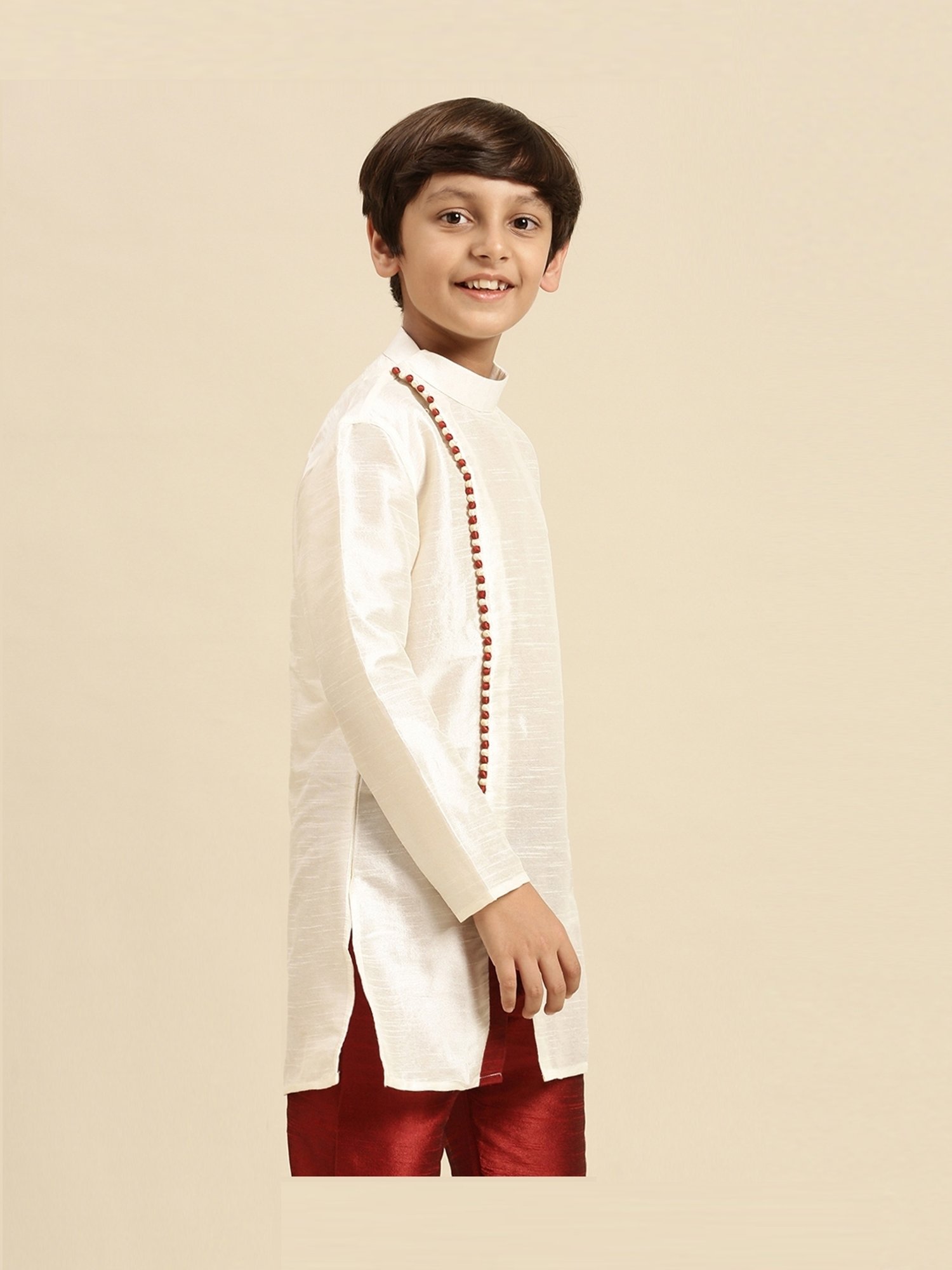 Sanwara Kids Cream Regular Fit Kurta