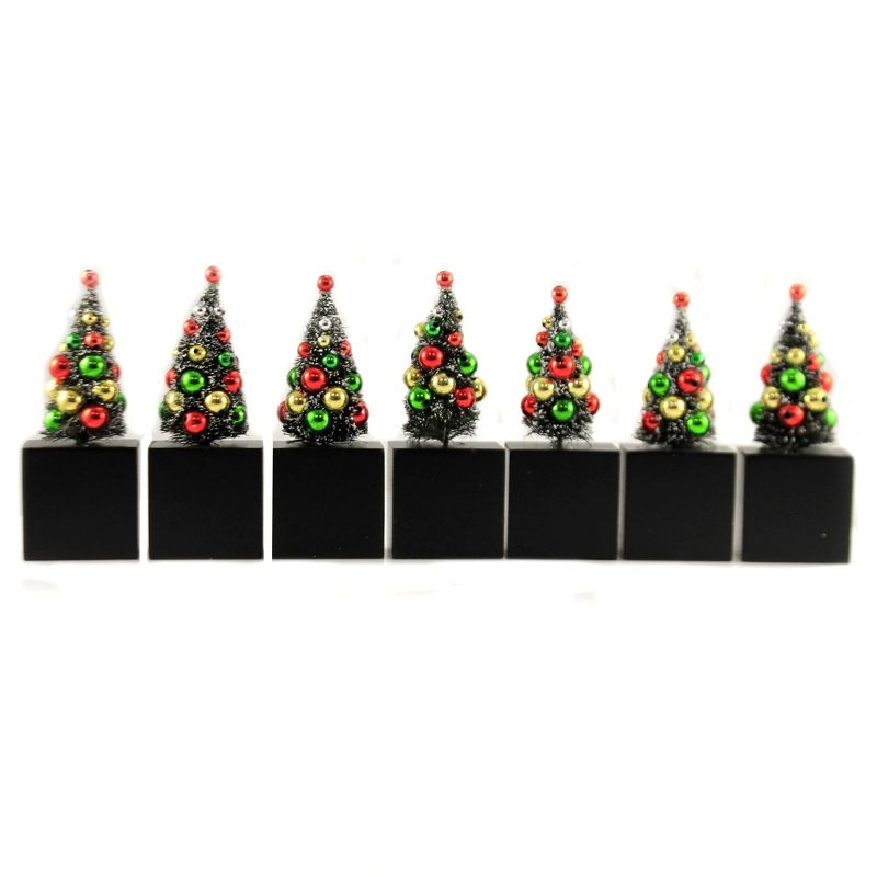 Christmas 5.0" Believe Blocks Decorated Trees  -  Decorative Figurines