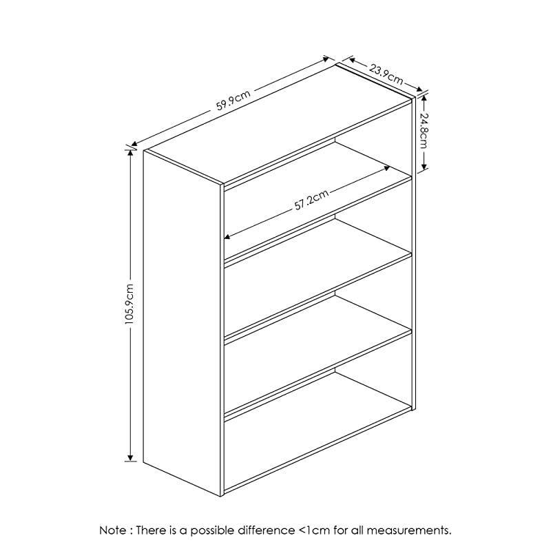 11209EX Pasir 4 Tier Open Shelf Espresso pasir Open Shelf 3Tier Americano