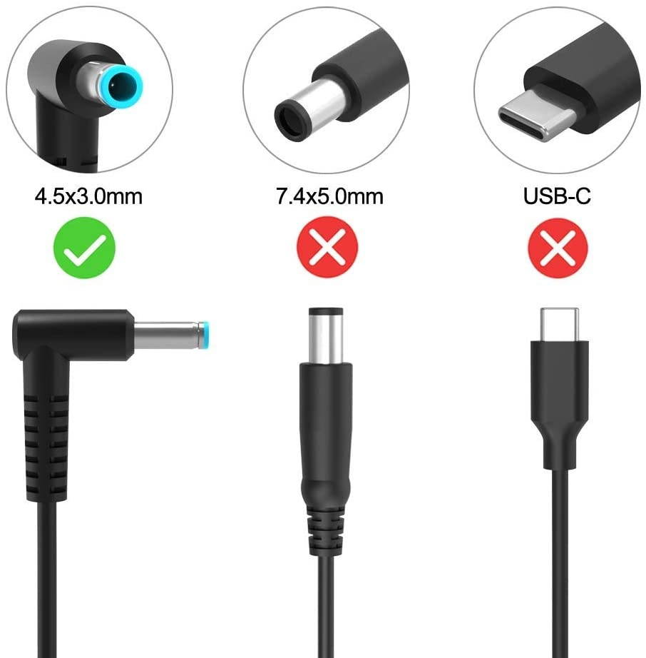 45W AC Charger Fit for HP 14 14s 14m Touch 14-dkxxxxx 14-cfxxxx 14-ak0xxx 14-bxxxxx 14-axxxx 14-dq1xxx 14s-dqxxx 14-ax0xxx 14-p0xxx 14m-ba0xxx 14m-dhxxx 19.5V 2.31A Laptop Power Supply Adapter Cord