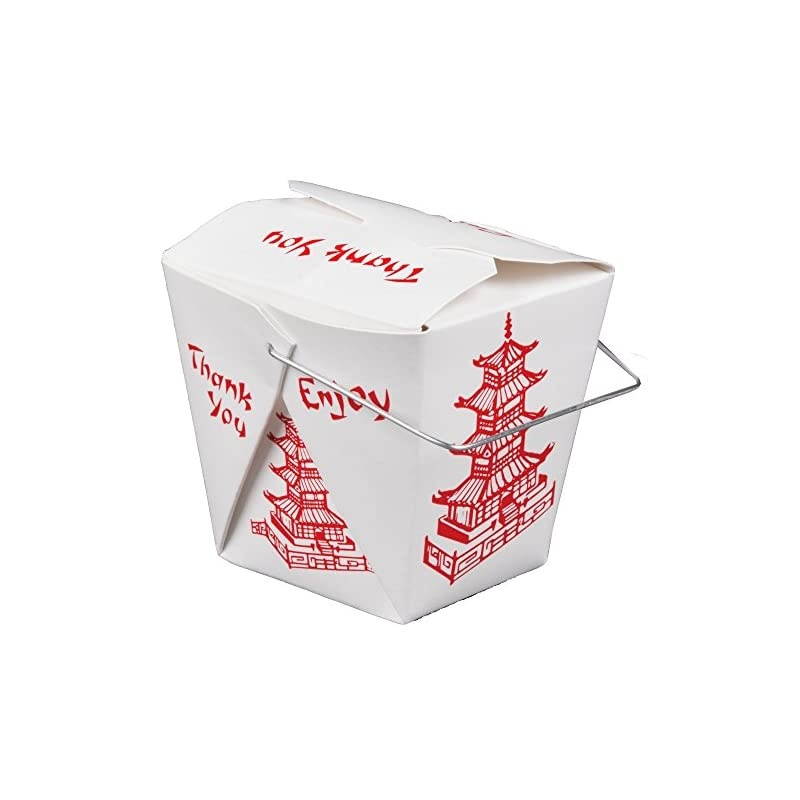 Count 16 oz Pagoda Wire Handle Chinese Takeout Box