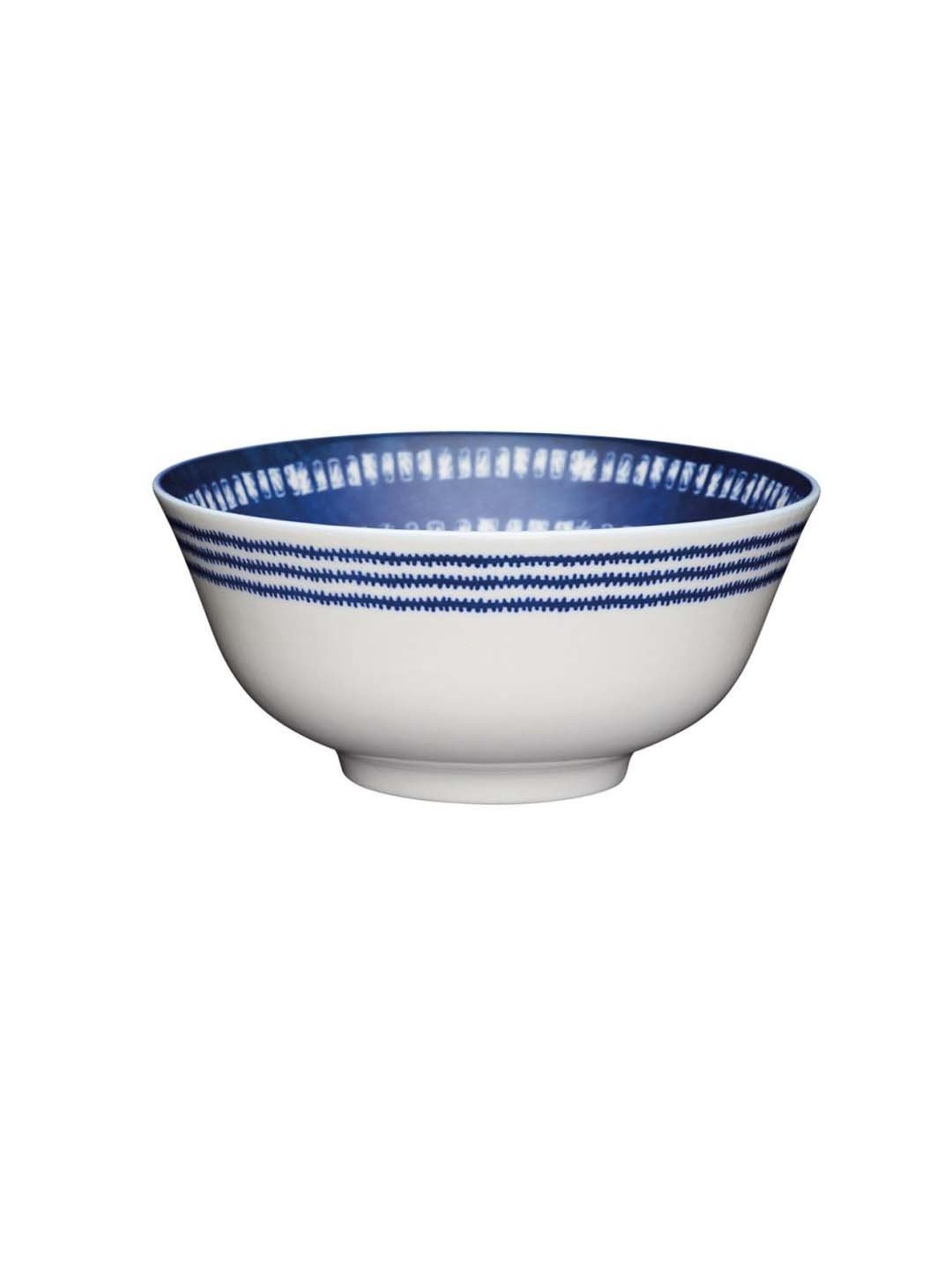 KitchenCraft Greek Style White & Navy Stoneware Bowl