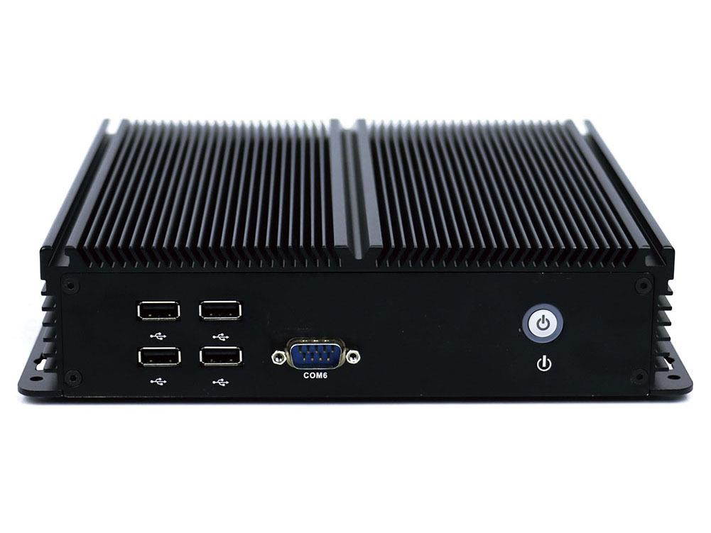 Fanless Industrial PC Rugged Computer IPC Mini PC Windows 10 Pro/ Linux with Intel Quad Core J1900 6 COM 2 LAN 3G 4G WiFi Support SIM Slot 8G RAM 128G SSD Partaker I13