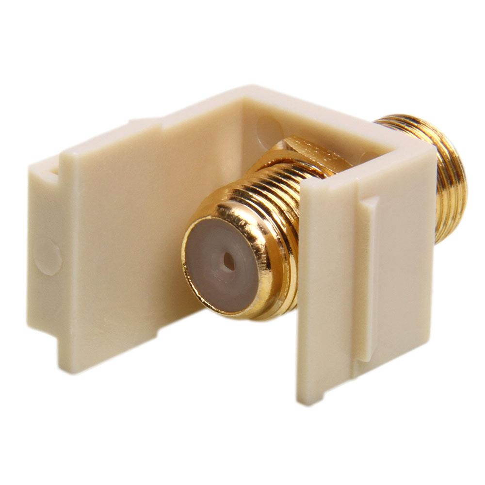 Cmple - Keystone Jack-Modular F Type(Gold Plated) IVORY