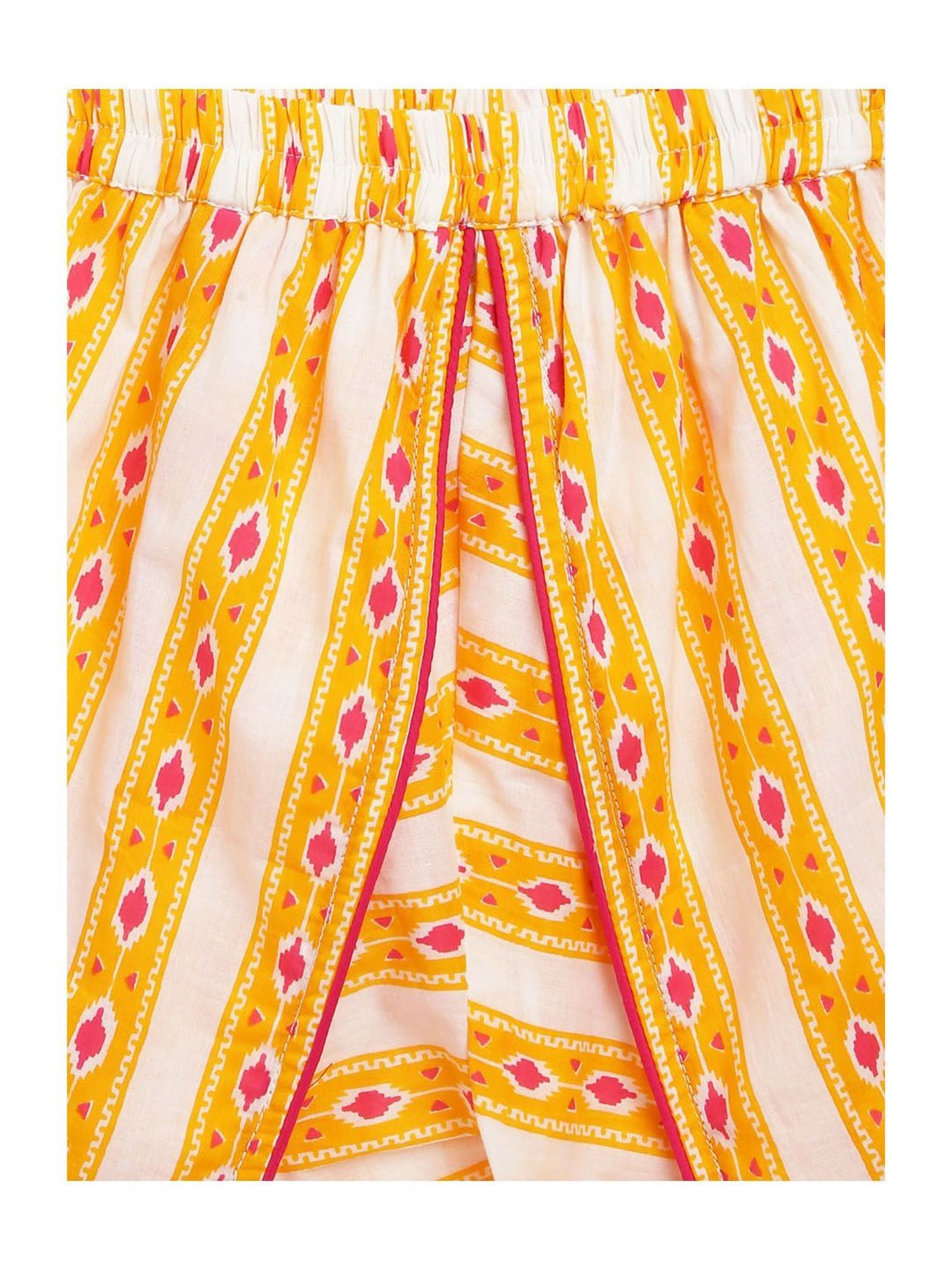 Campana Kids Mustard Printed Full Sleeves Kurta with Dhoti