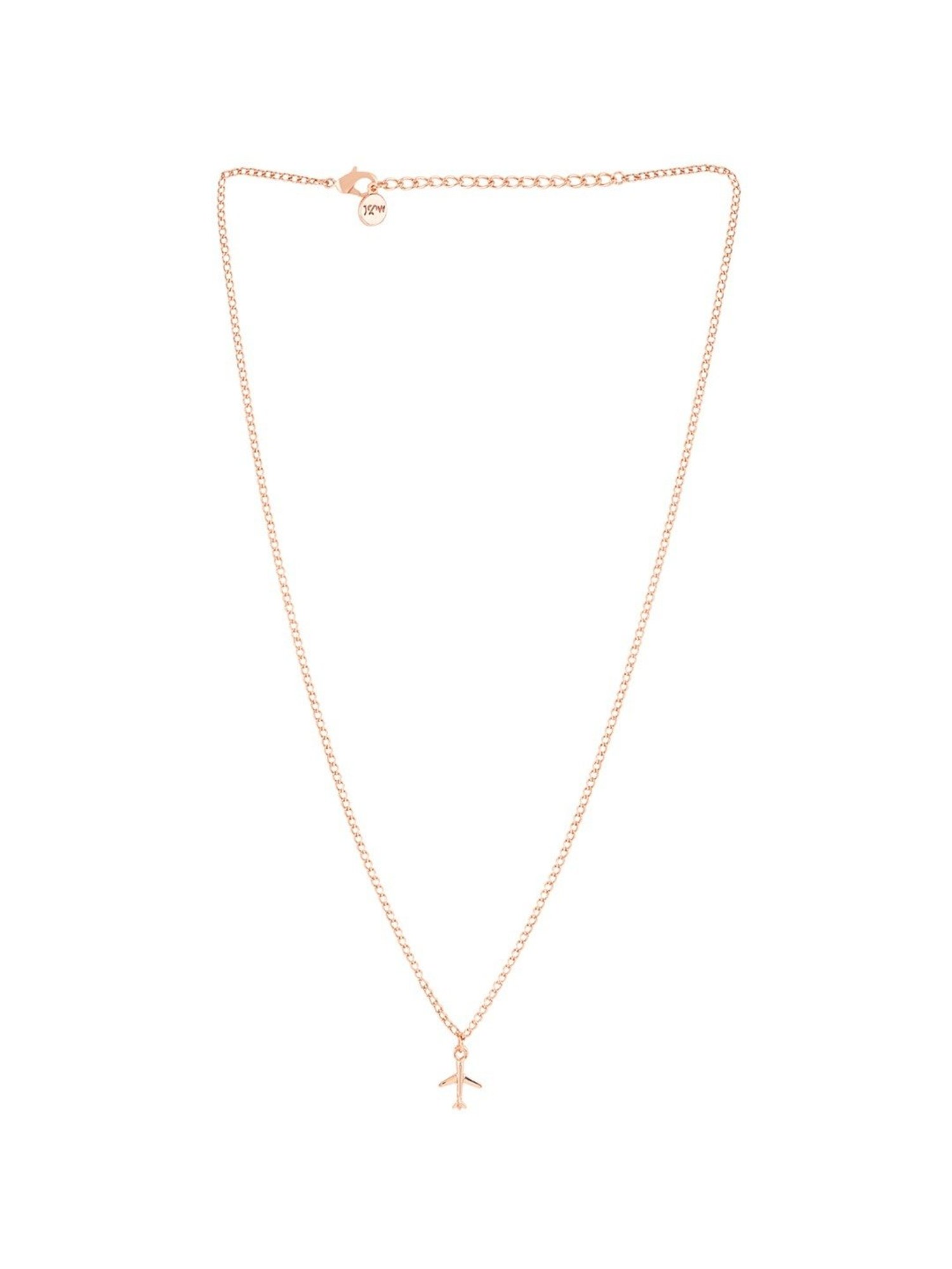 Joker & Witch Rose-Gold Tone Fly High Rose Charm Necklace