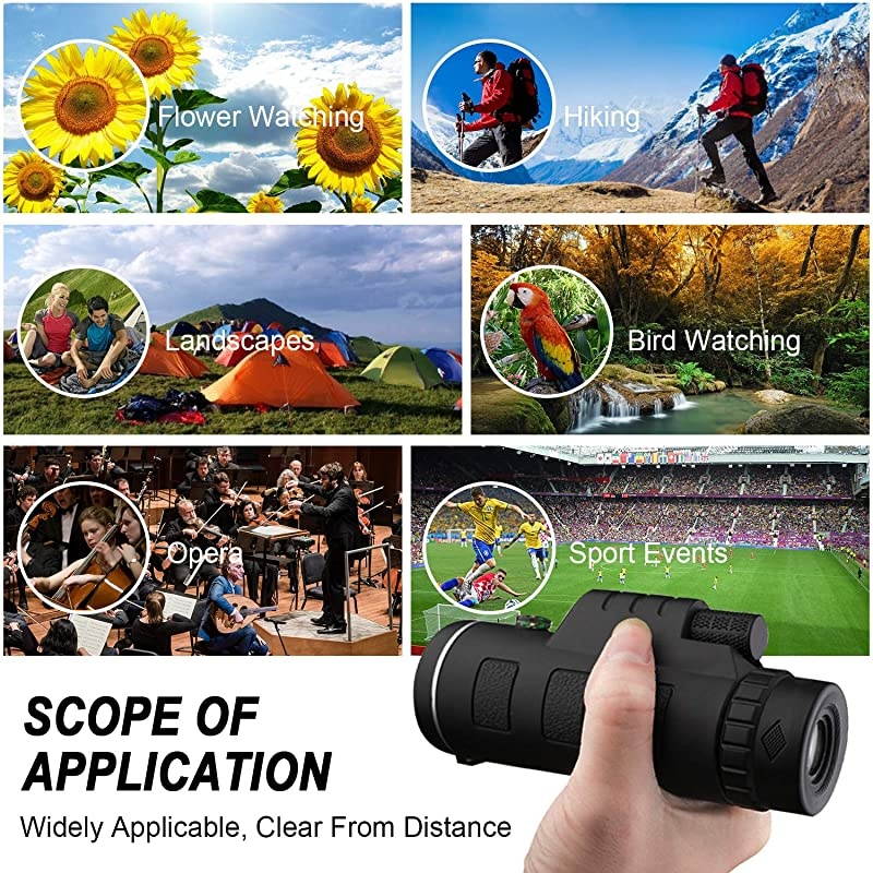 Telescope High Power with Smartphone HolderBAK4 Prism for Bird Watching Hunting Camping Travelling Wildlife