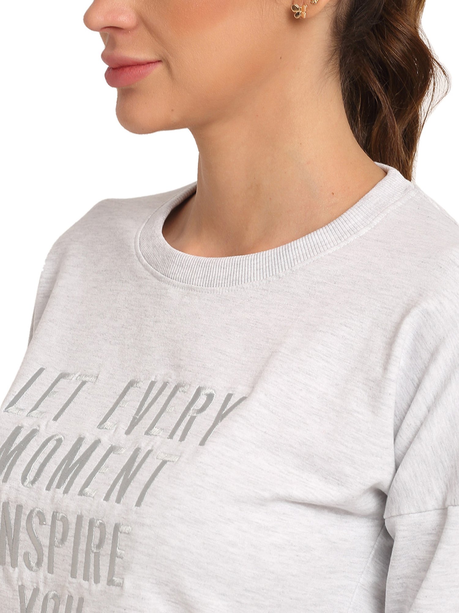 Global Republic Grey Textured Sweatshirt With Joggers