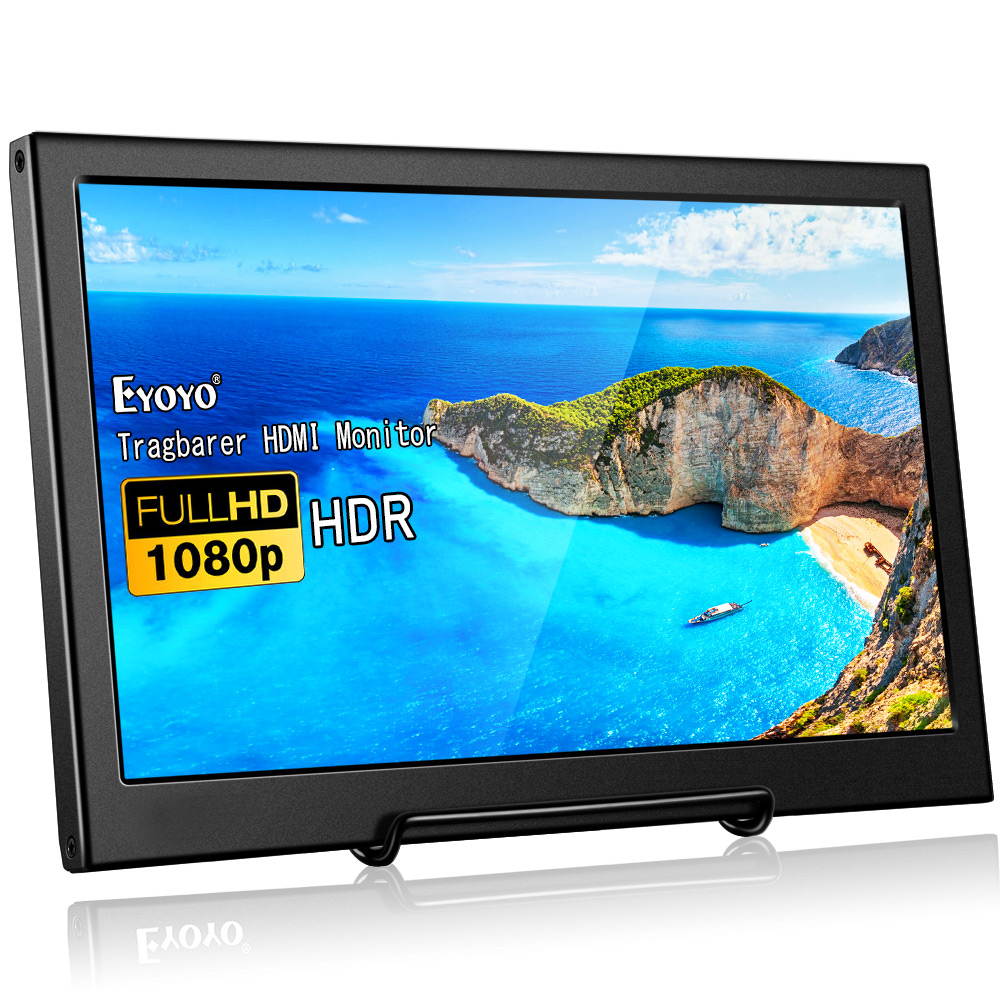 Eyoyo Portable HDMI Gaming Monitor 13.3" inch IPS Dual HDMI Display compatible with Raspberry pi Screen 1920x1080 Resolution Support 4K HDMI Input w/Built-in Speakers