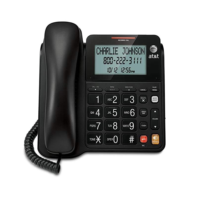 CL2940 Corded Phone with Speakerphone, Extra-Large Tilt Display/Buttons, Caller ID/Call Waiting and Audio Assist, Black