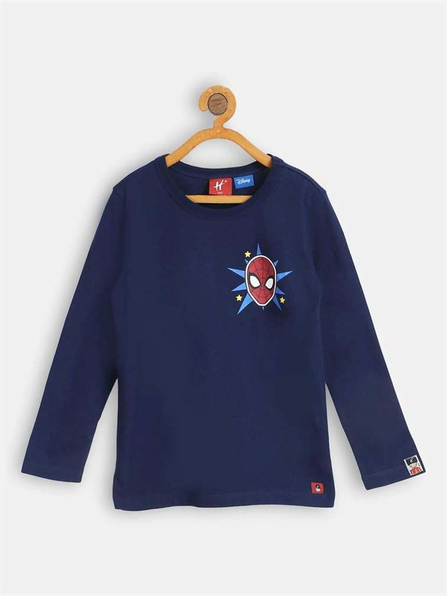 H by Hamleys Kids Navy Cotton Printed Full Sleeves T-Shirt