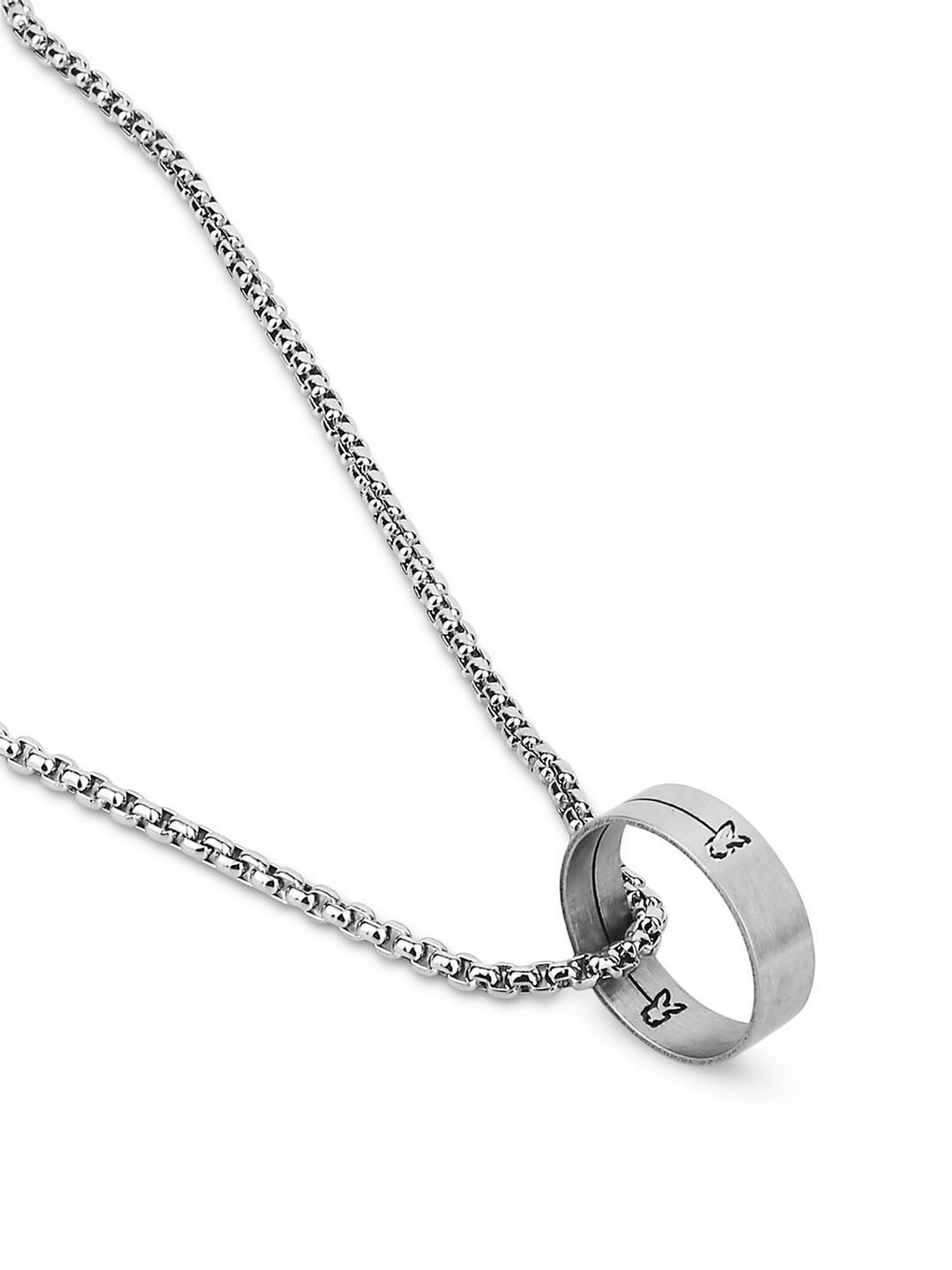 The Bro Code Silver-Plated Ring Hanging Charm Pendant Necklace For Men