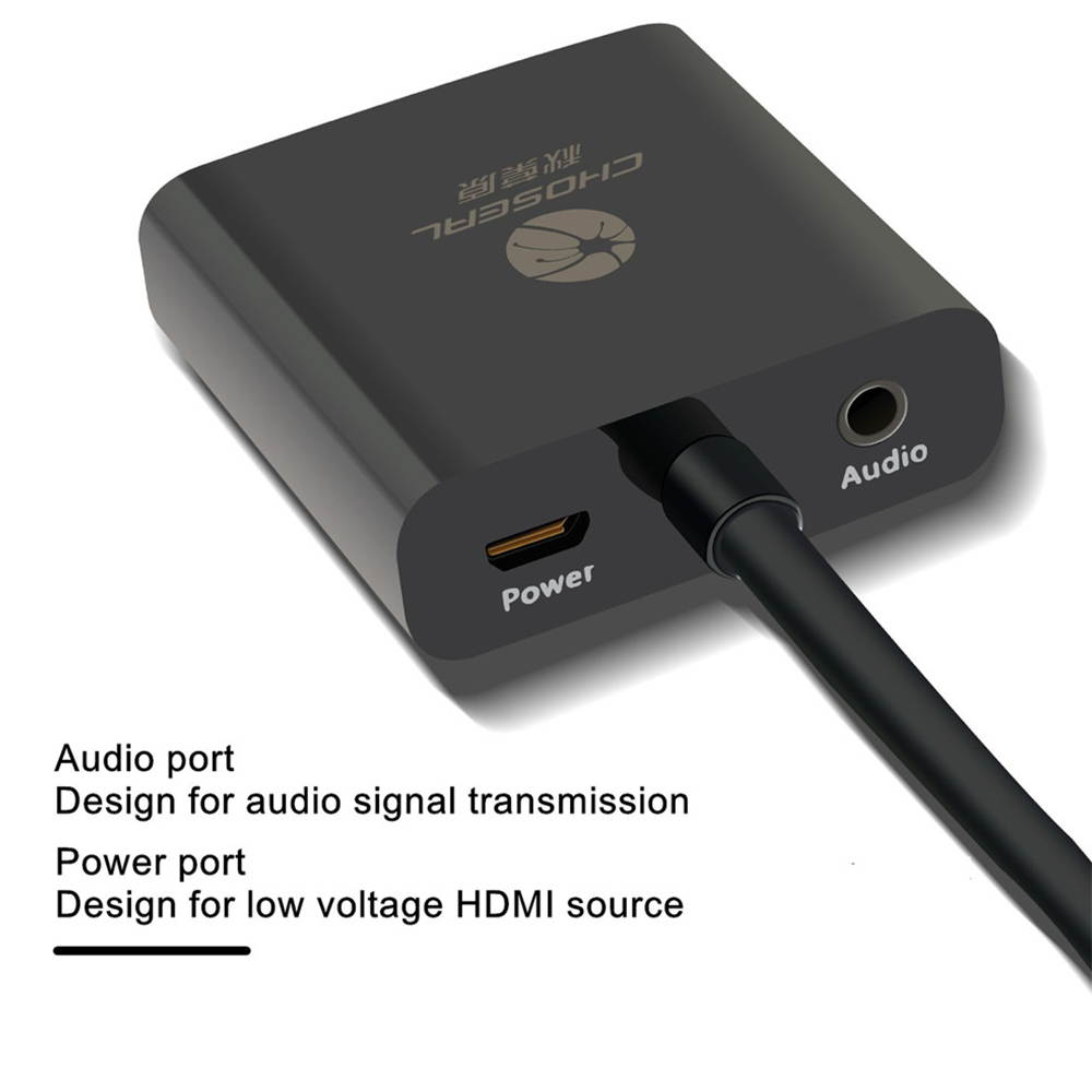 Choseal Computer Adapter HDMI to VGA Gold-Plated HDMI to VGA Adapter for Computer, Desktop, Laptop, PS4, PC, Monitor, Projector, HDTV QS6934