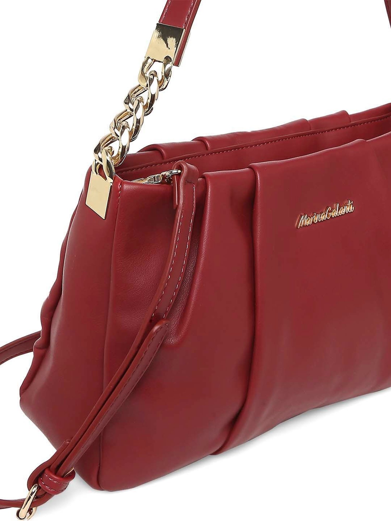 Marina Galanti Red Textured Medium Baguette Bag