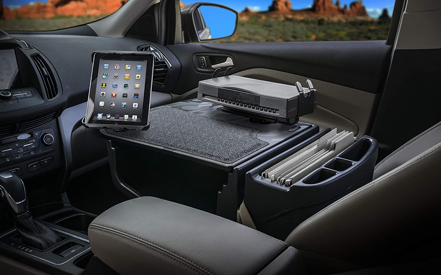 AutoExec AUE08575 Efficiency GripMaster Car Desk Urban Camouflage Finish with Built-in 200 Watt Power Inverter, Printer Stand and Tablet Mount 

AESGrip-02-PS-Tablet-UC