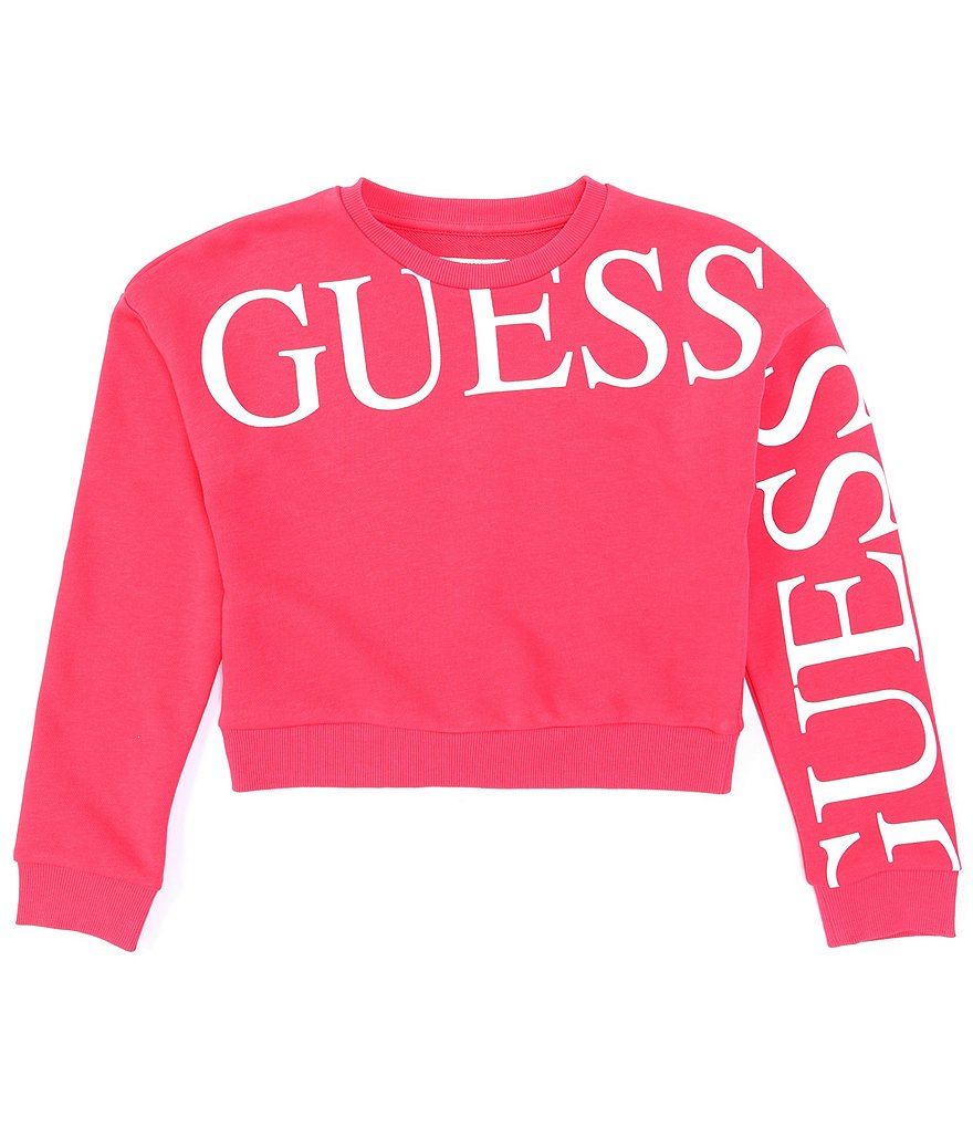 Guess Big Girls 7-16 Core Fleece Cropped Sweatshirt