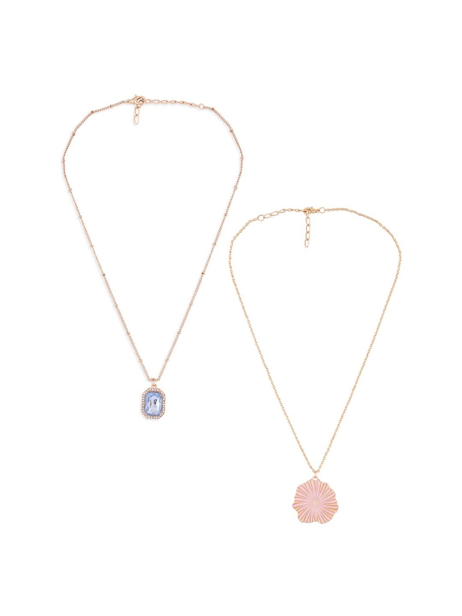 Zaveri Pearls Set of 2 Gold Tone Contemporary Chains -ZPFK15110