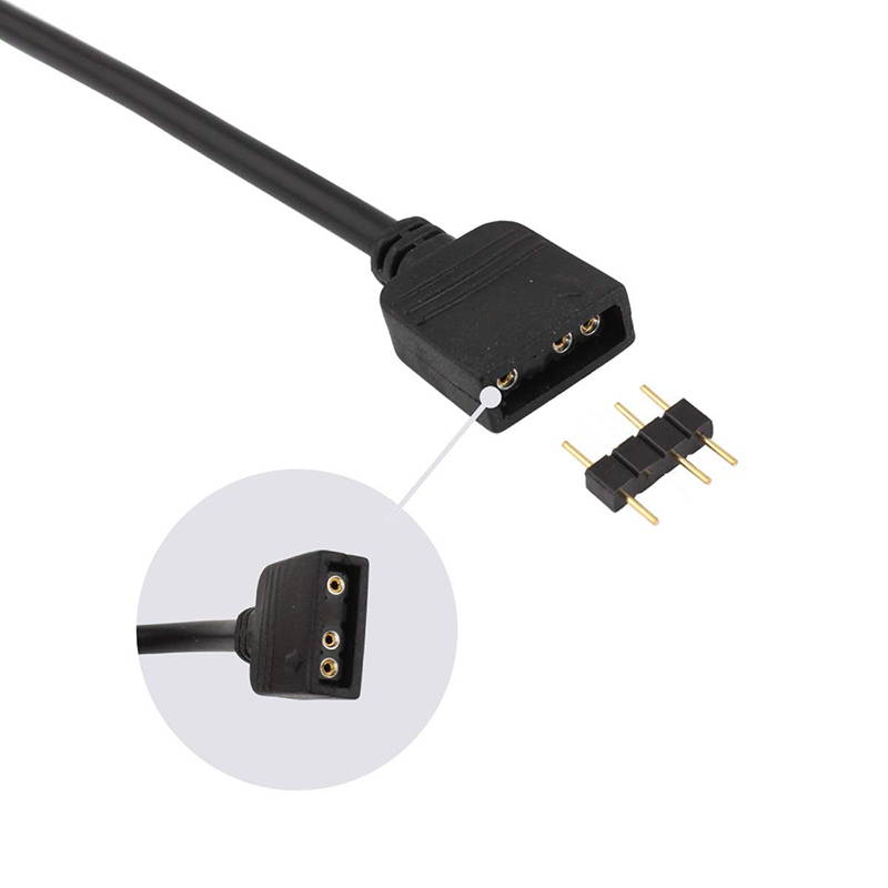 Enlabs 2 Pack 5V 3-Pin RGB 3-Way Female to x Female RBW LED Strip Splitter Cable,3 Port AURA RGB Lighting Hub w/ Gender Changer Adapter - 1 Foot