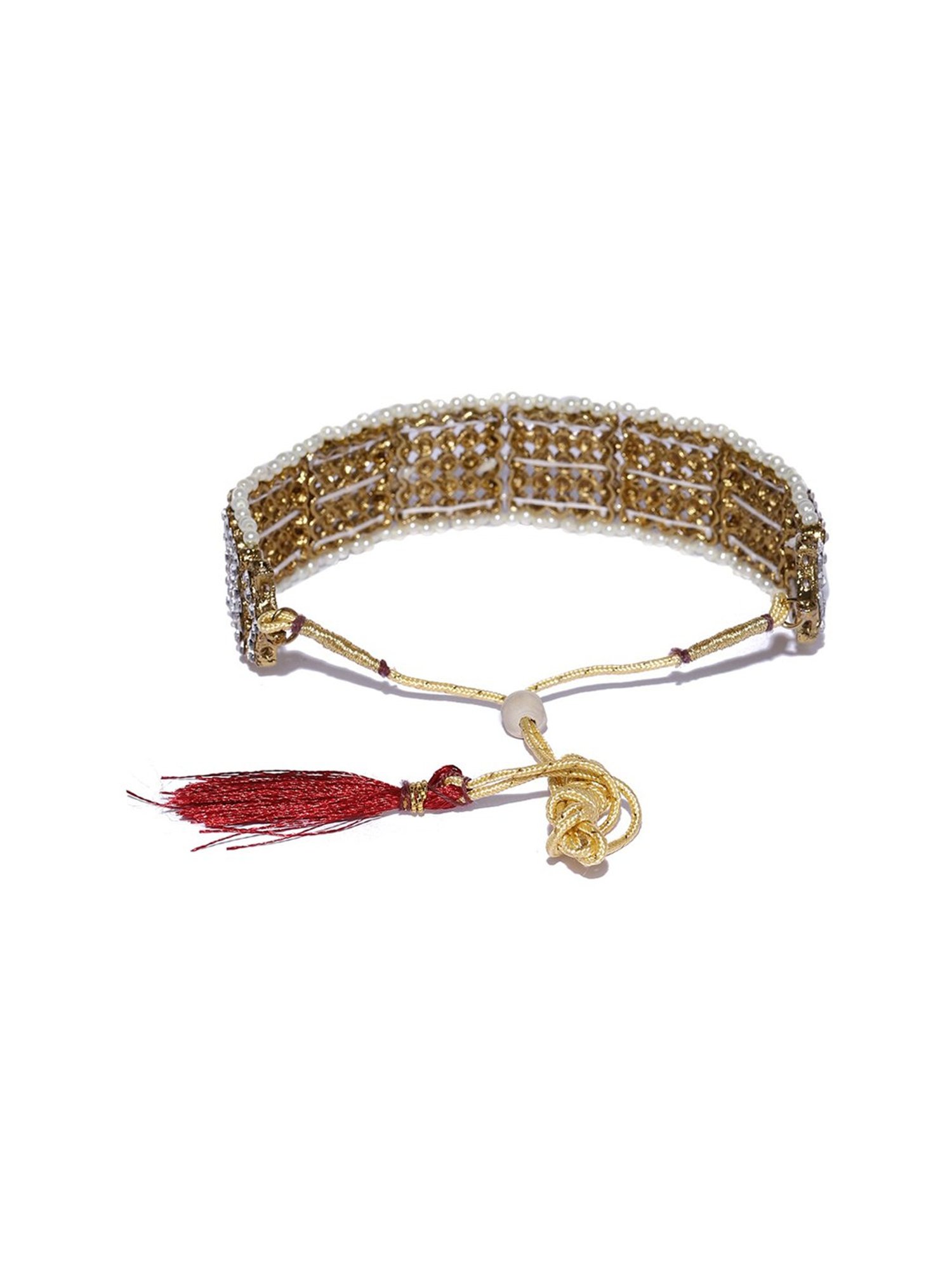 Sri Jagdamba Pearls White Alloy Classic Necklace & Earring Set