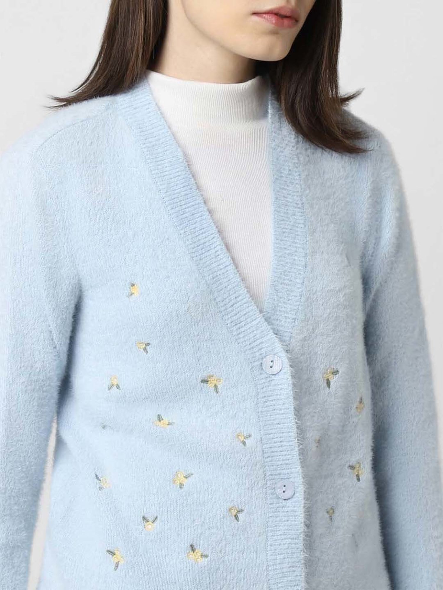 Van Heusen Blue Embroidered Cardigan
