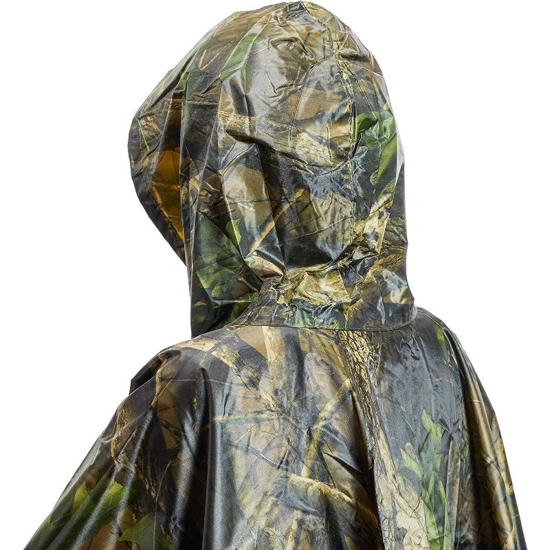 Okuna Outpost Military Rain Poncho with Hood for Men, Camouflage Design, For Hunting or Outdoors (76 x 56 inches)