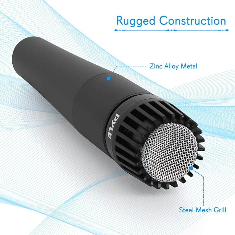 Professional Handheld Moving Coil Microphone Dynamic Cardioid Unidirectional Vocal Builtin Acoustic Pop Filter Includes 15ft XLR Audio Cable to 14 Audio Connection  PDMIC78