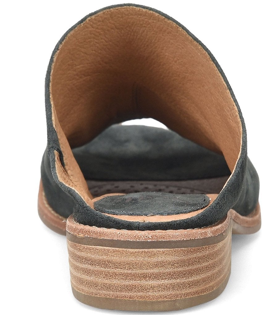 Sofft Netta Suede Stack Heel Peep Toe Mules