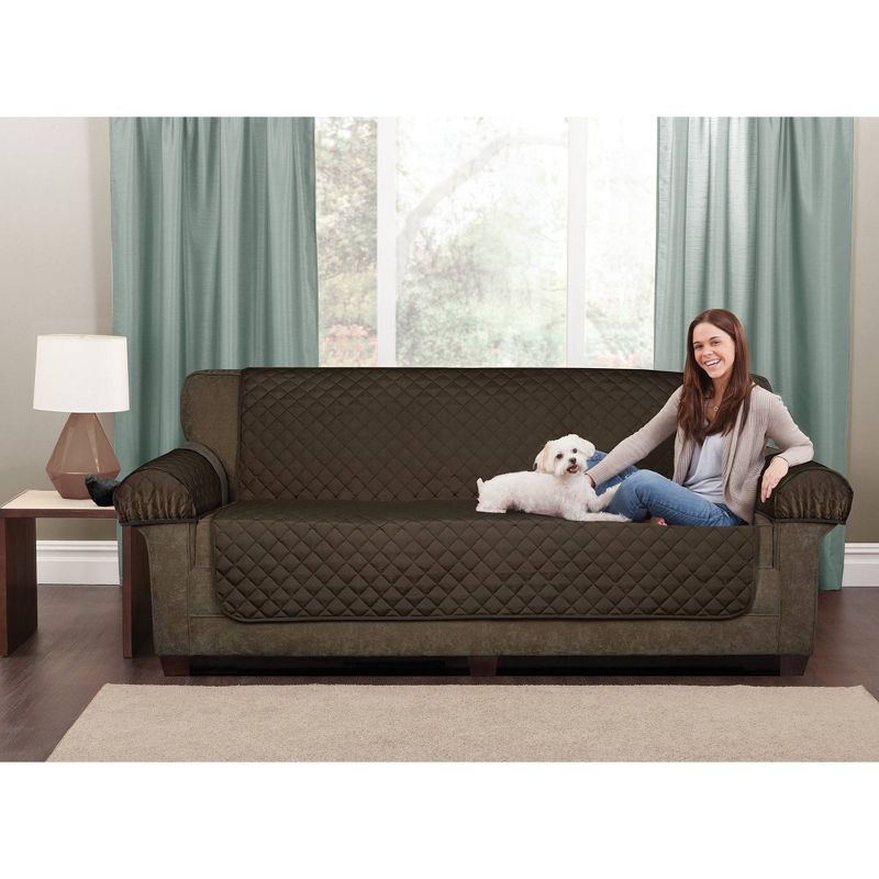 Chocolate 3pc Waterproof Loveseat Pet Throw - Maytex