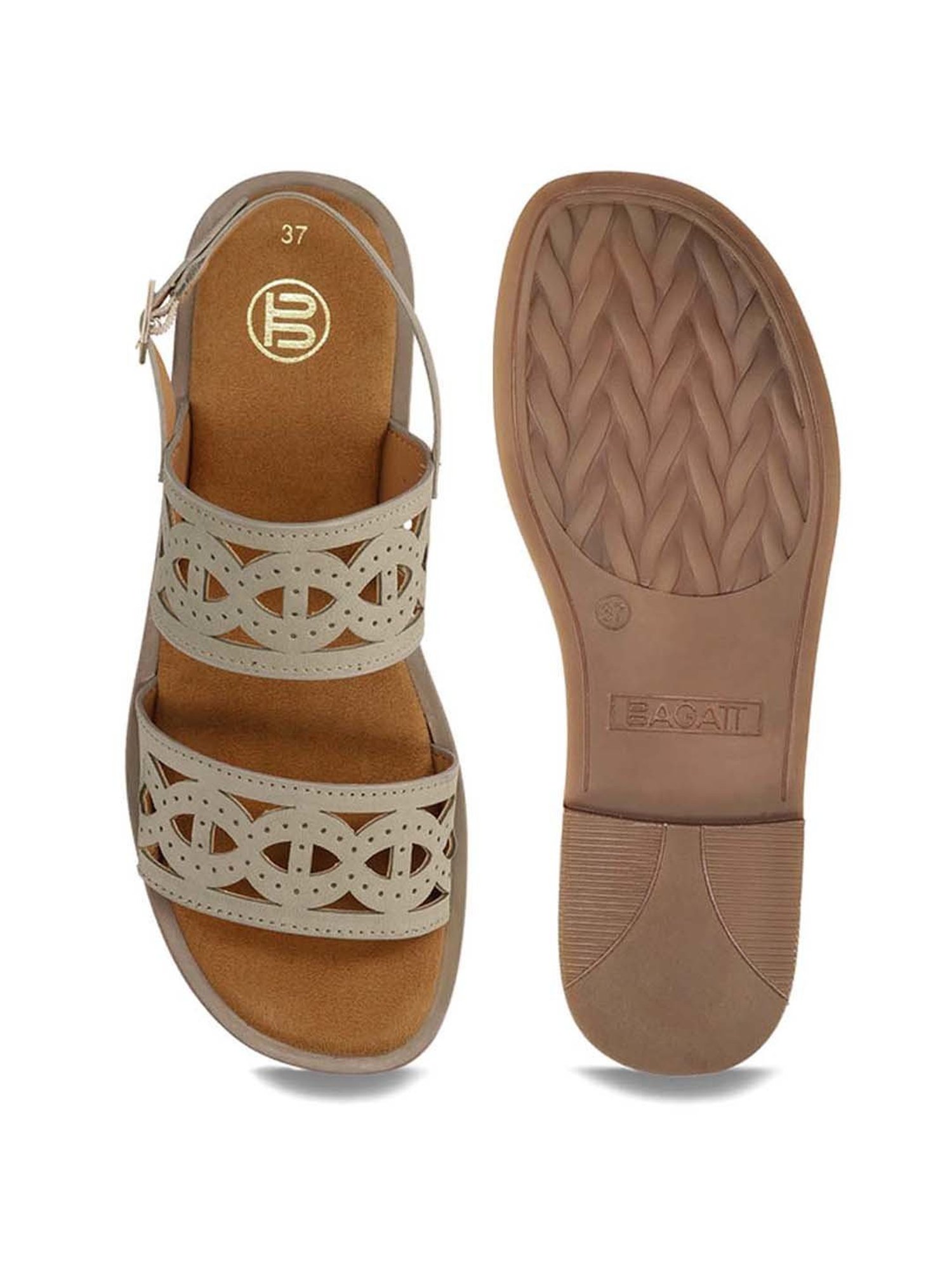 BAGATT Women's Yasha Light Green Back Strap Sandals