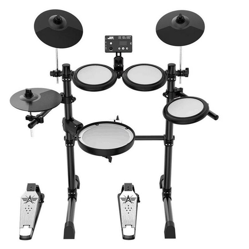 Monoprice 5-piece Electronic Drum Kit with Mesh Heads and 8in Double Trigger Snare, 12 kits with 144 Sounds, Drum Sticks Included - Stage Right Series