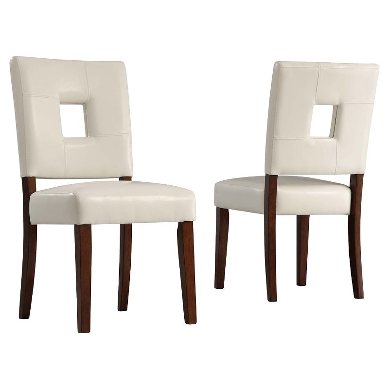 Set of 2 Troy Keyhole Dining Chair Wood White - Inspire Q