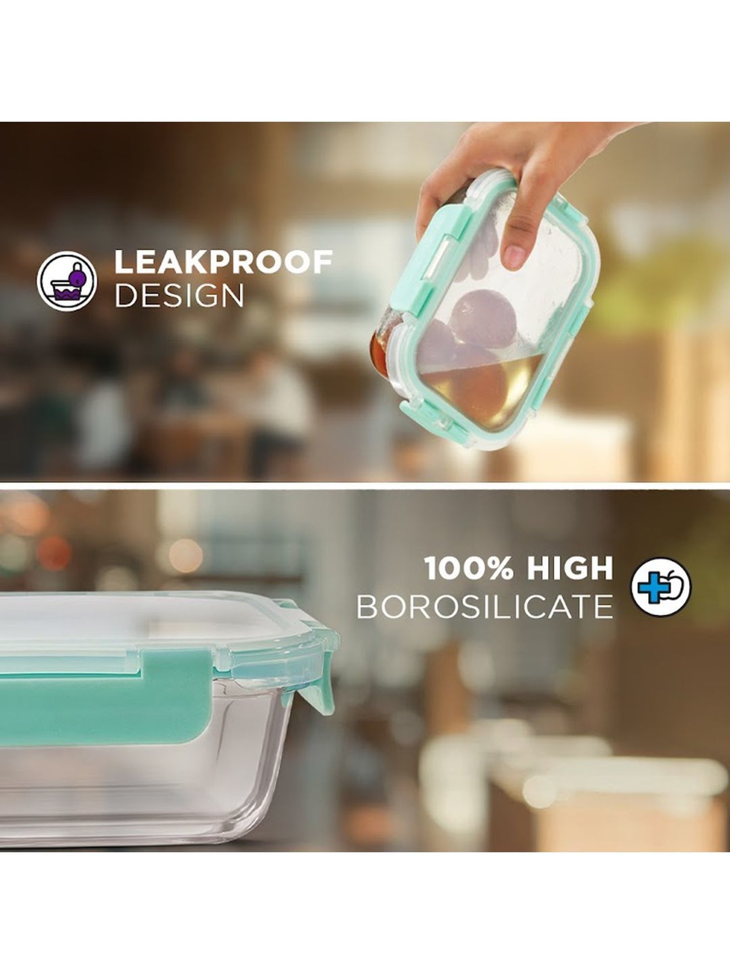 Borosilicate Glass Containers with Lids Microwave Safe Container for Glass Food Storage Containers