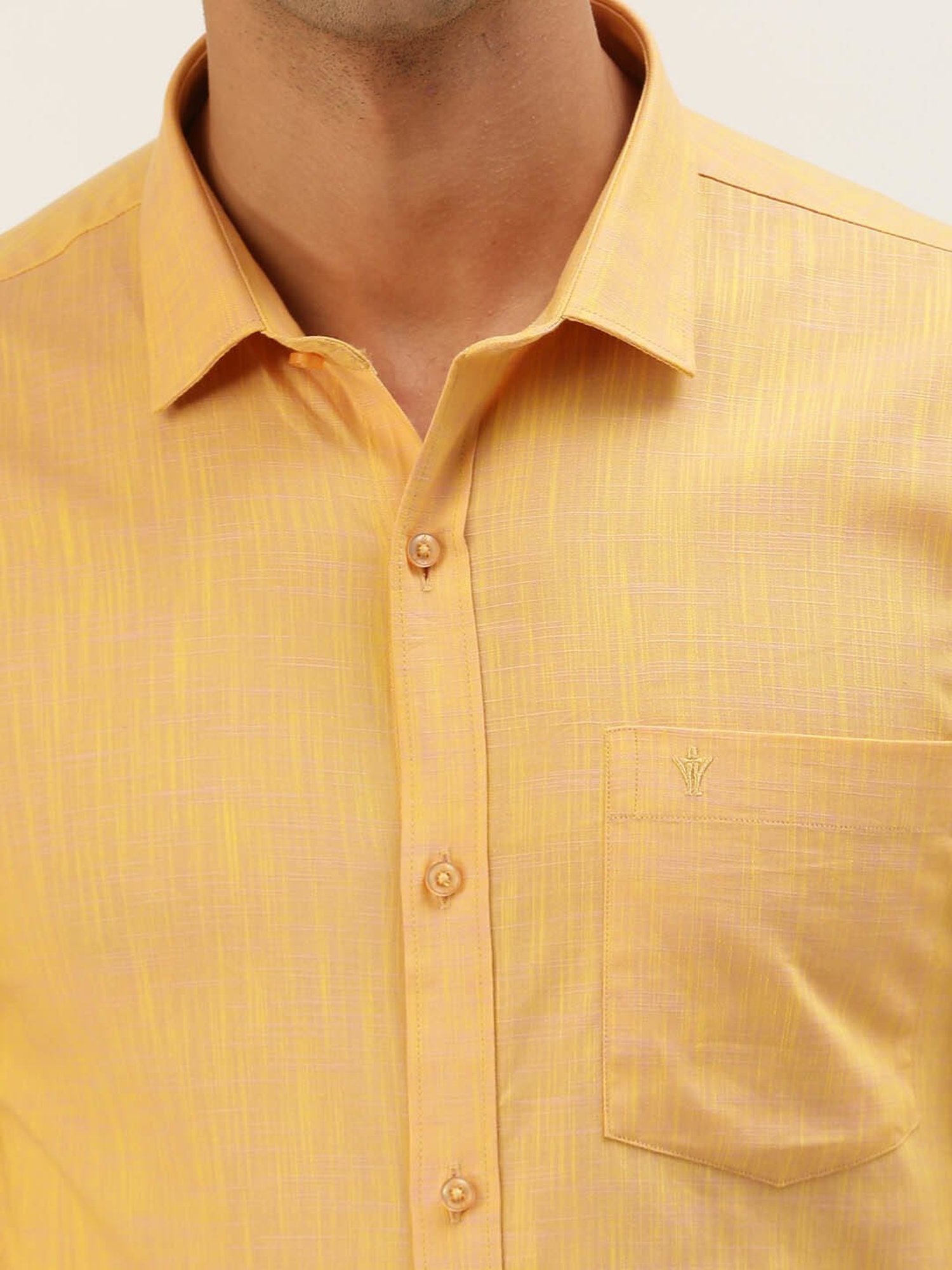 Ramraj Orange Cotton Regular Fit Shirt