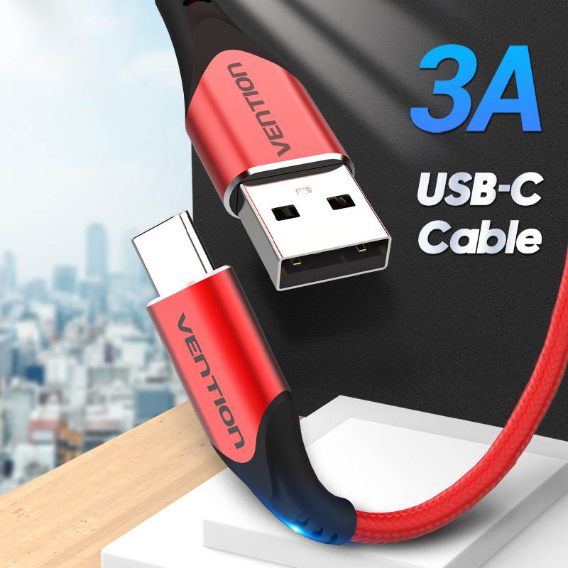 Vention USB Type C Cable Quick Charge Nylon USB A to USB C Cable 3A Fast Charging Compatible