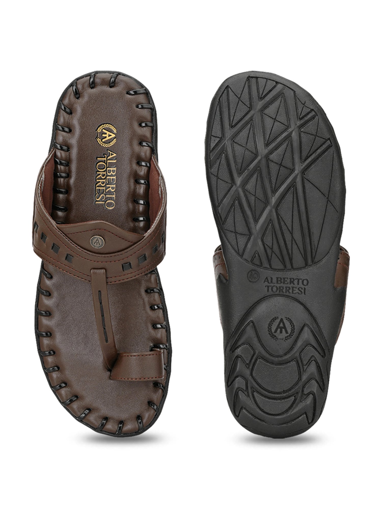 Alberto Torresi Men's Markoripo Dark Brown Toe Ring Sandals