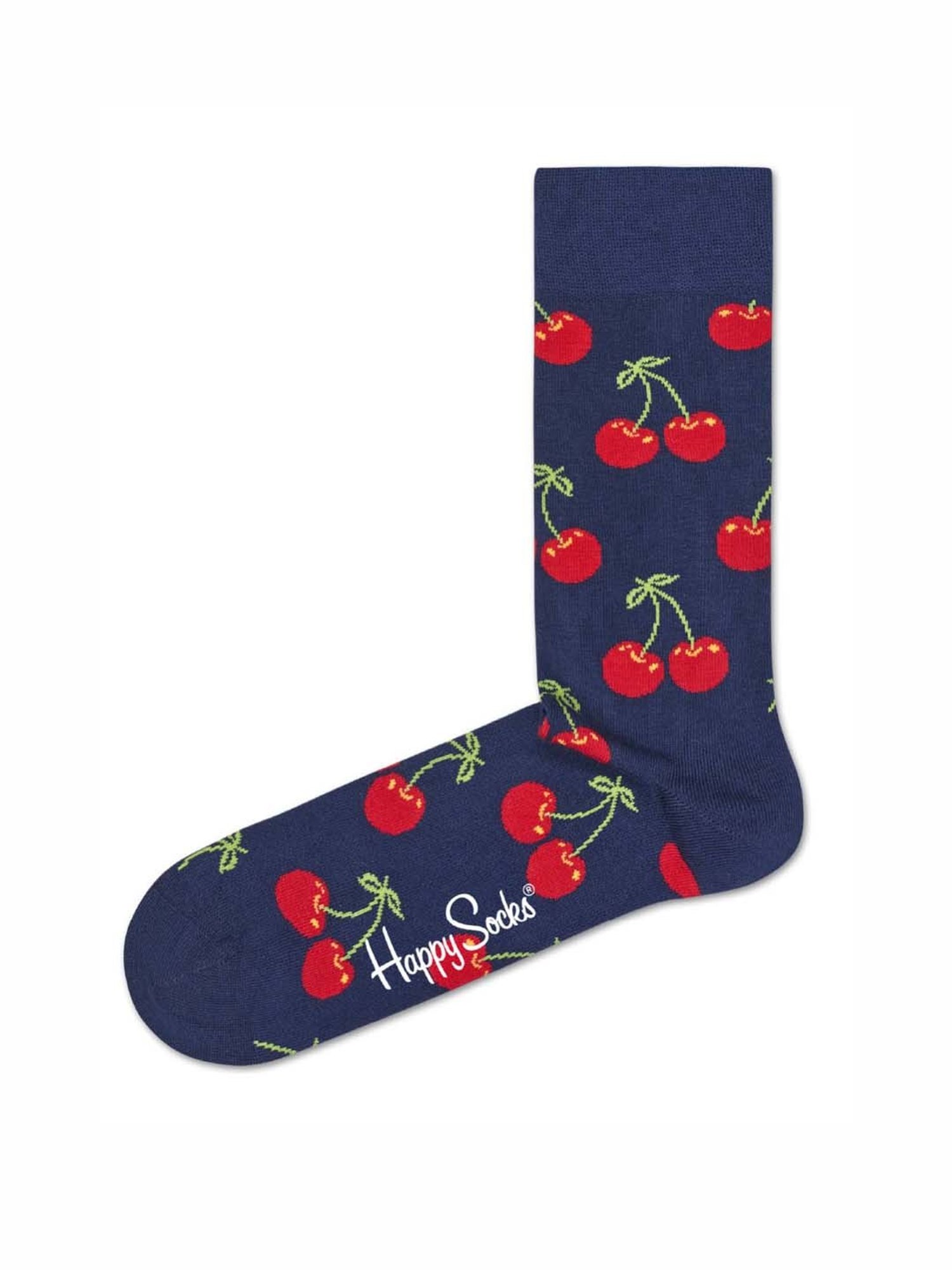 Happy Socks Cherry Navy & Red Cotton Printed Socks (36-40)