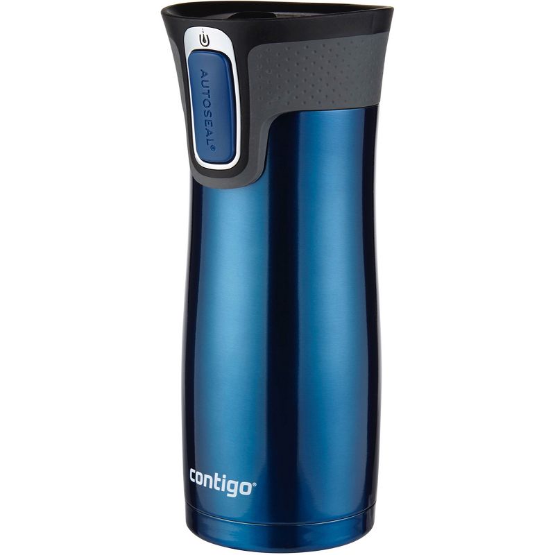 Contigo Autoseal West Loop 2.0 Travel Mug with Easy Clean Lid-2 Pack-Blue/Silver