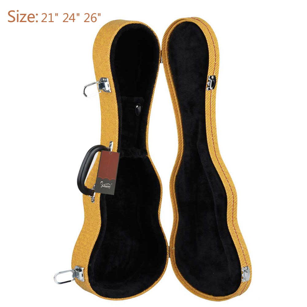 Magace 23" Top Grade Concert Leather Ukulele Case Yellow