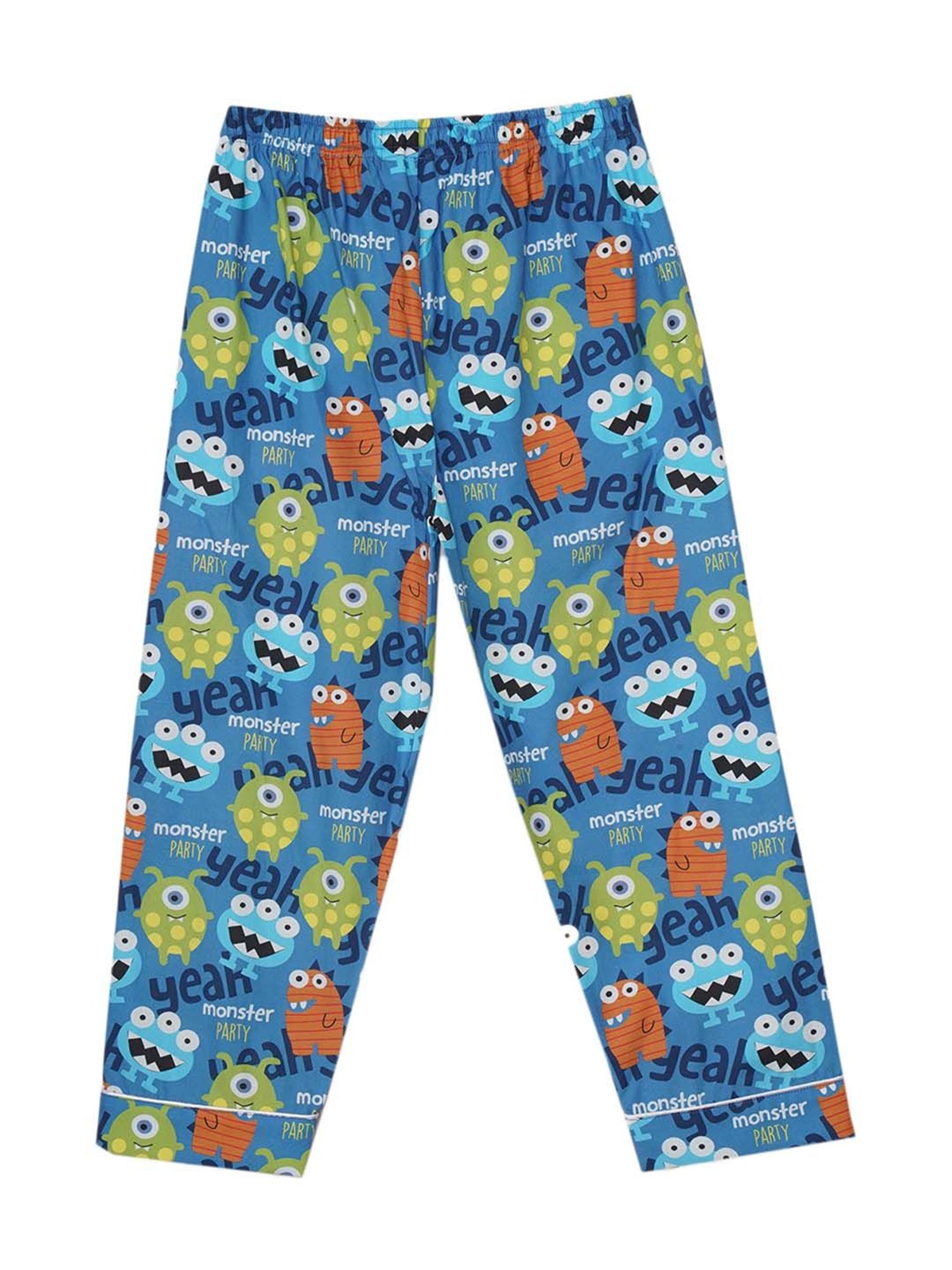Fluffalump Boys Multicolor Cotton Printed Nightwear Top & Pants Set