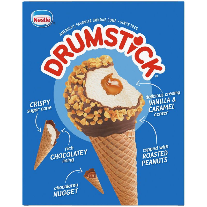 Nestle Vanilla Caramel Drumstick Ice Cream Cone - 4pk