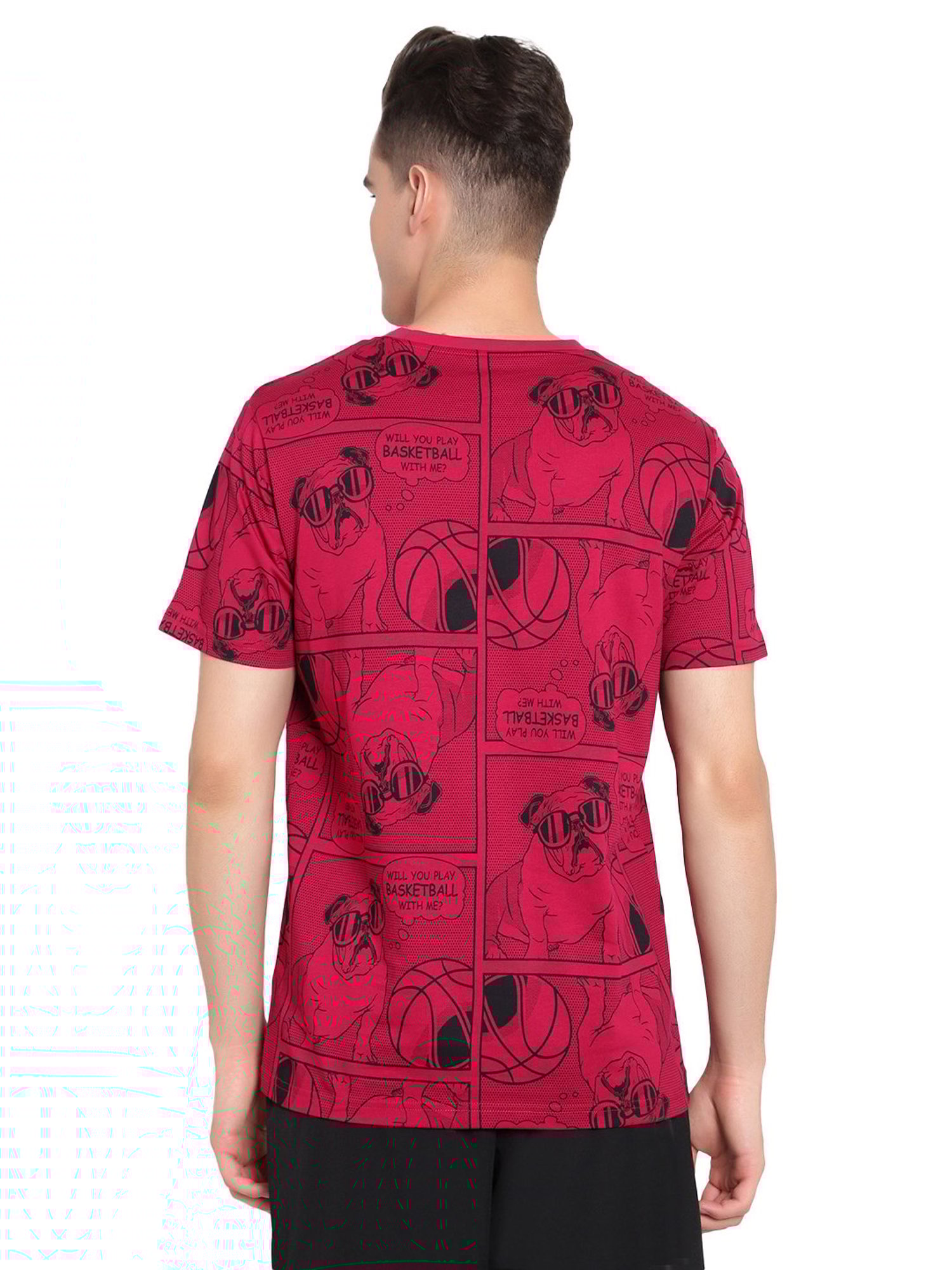Anta Red Regular Fit Printed Crew T-Shirt