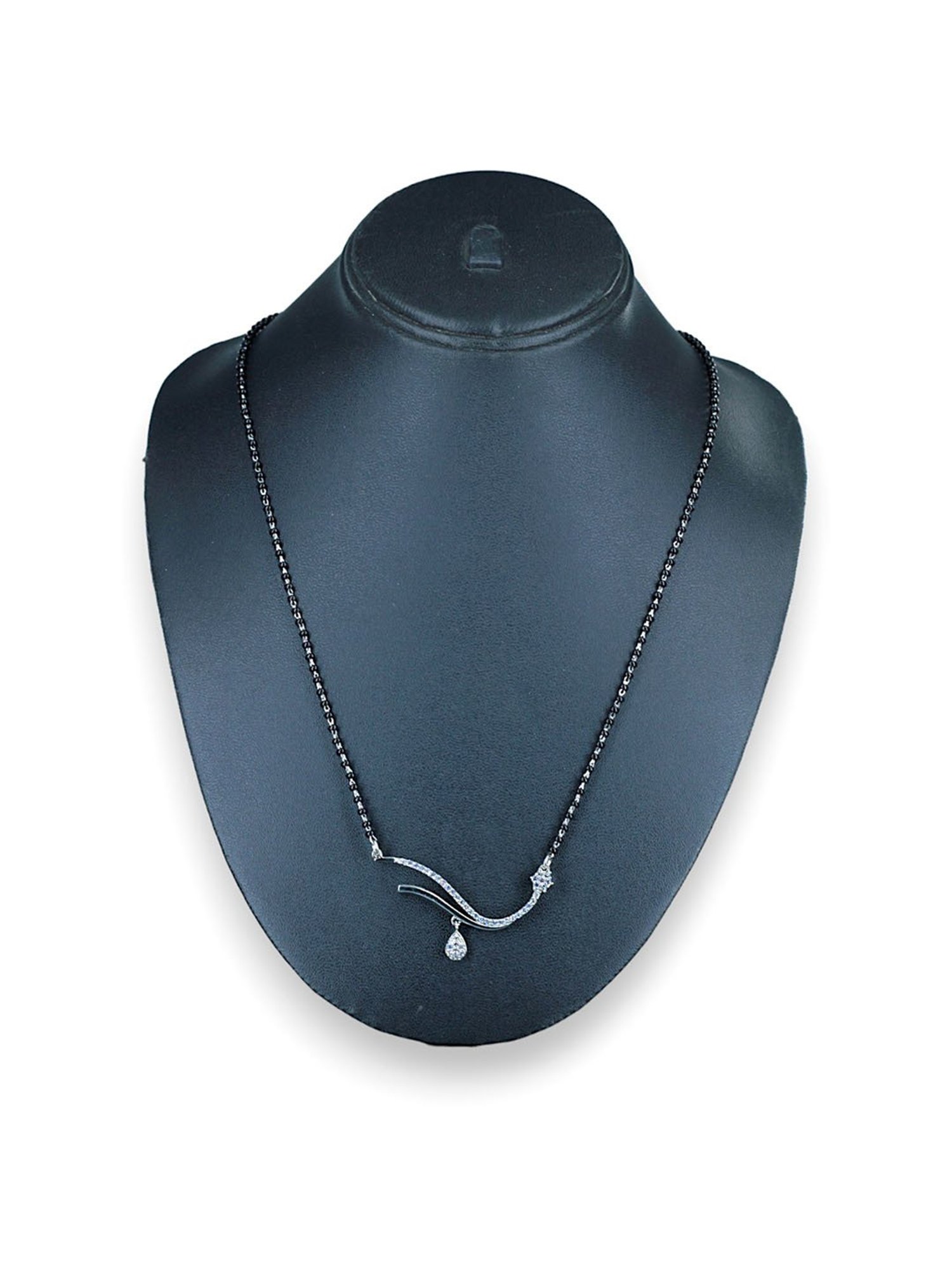 Taraash 92.5 Sterling Silver Black Beaded Mangalsutra