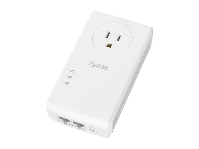 ZyXEL Pass-Thru Ethernet Adapter AV2000 Powerline 2-port Gigabit 2-Pack in Brown Box [PLA5456BBKIT]