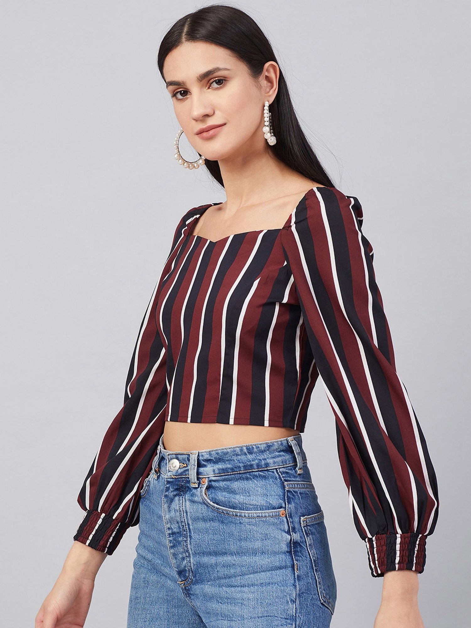 Rare Multicolor Striped Crop Top