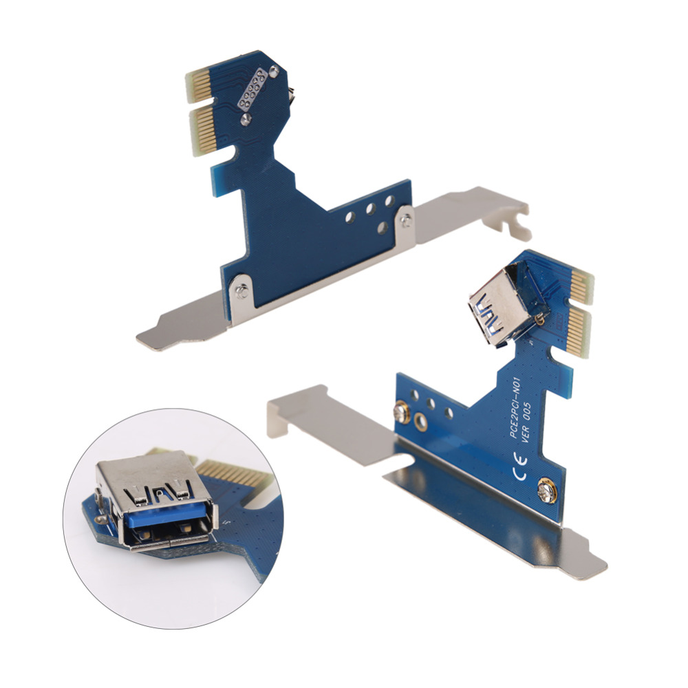 PCI-E Express X1 to Dual PCI Riser Extend Adapter Card PCI Add On Cards with 1M USB 3.0 Cable