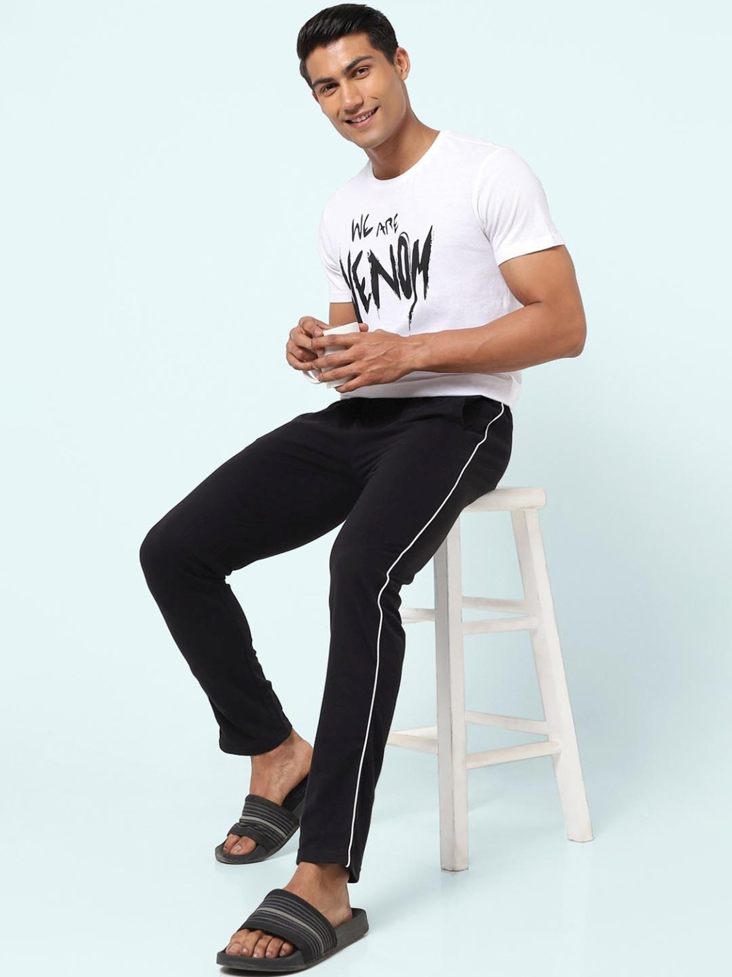 Ajile by Pantaloons Black Slim Fit Nightwear Pyjamas