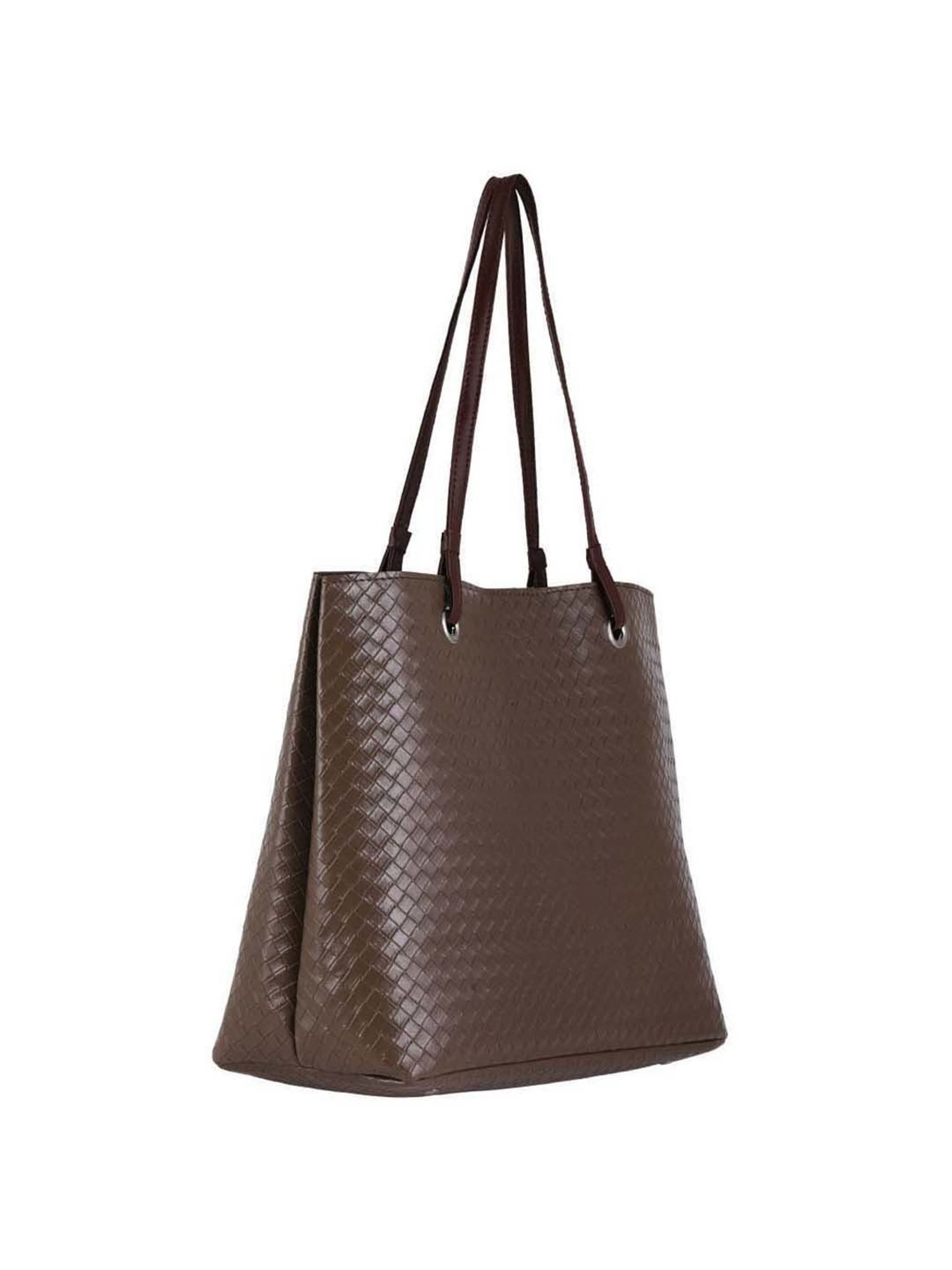 Toteteca Brown Textured Medium Tote Handbag