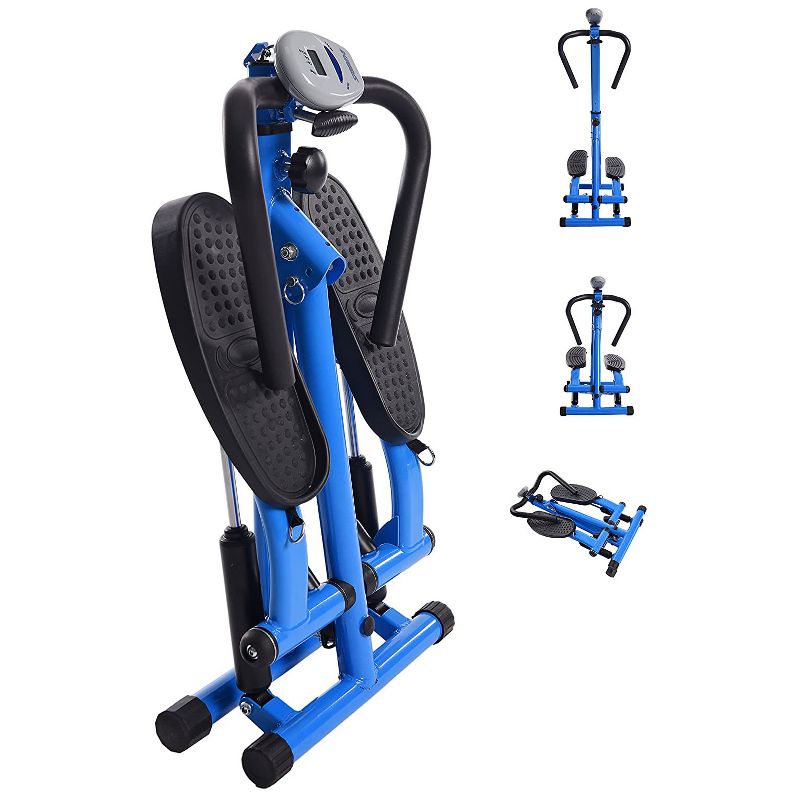 Stamina 40-0058 Space Saving Folding and Rolling At Home Exercise Fitness Cardio Steppers Machine, Blue