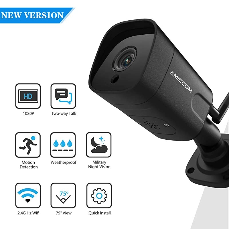 Security Camera 1080P Surveillance Cameras Waterproof IP66 IP Cam 24G IR Night Vision wired WiFi Security Camera SystemTwoWay AudioMotion Detection Activity Alert iOSAndroid