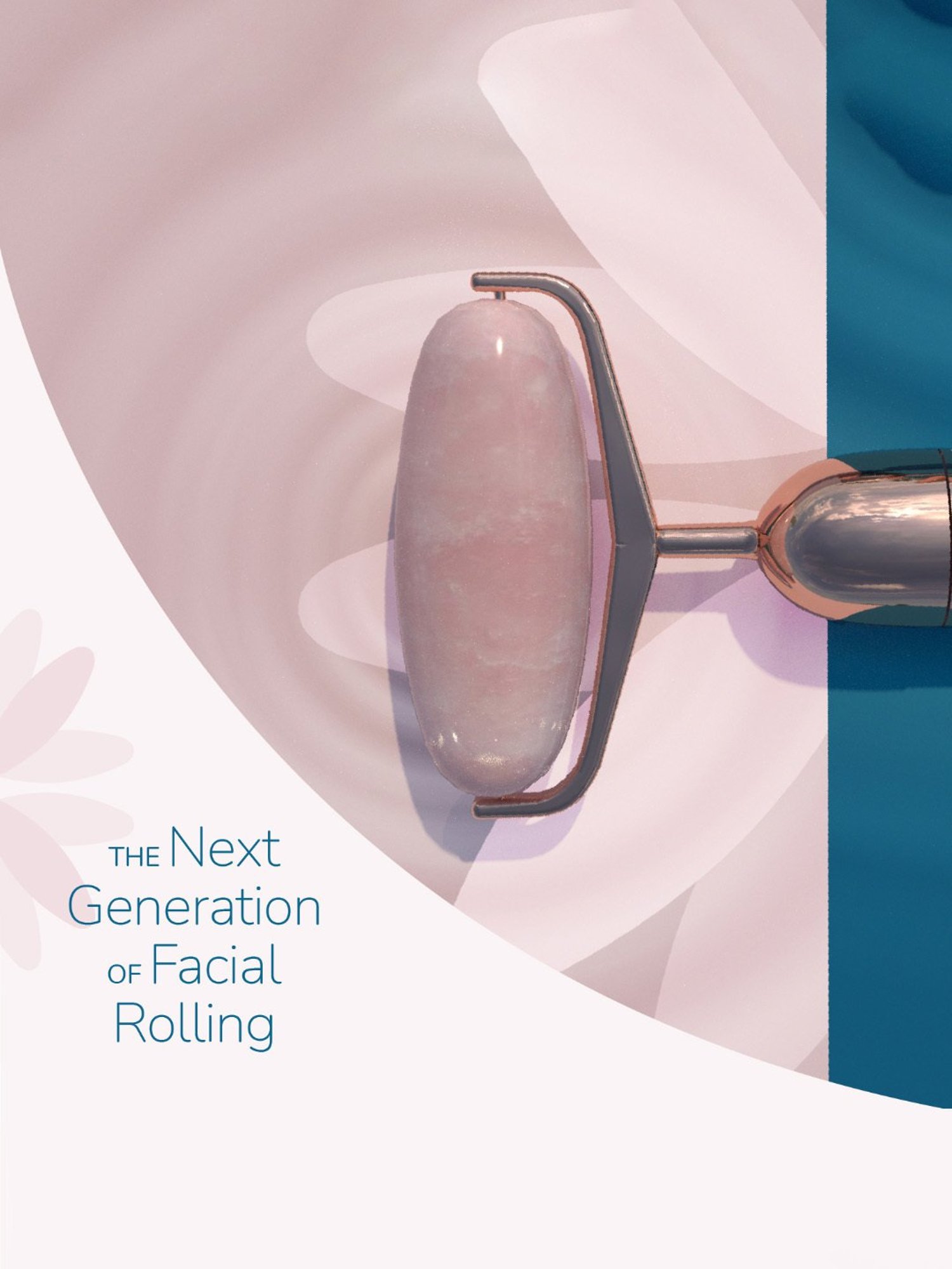 Caresmith Bloom Vibrating Rose Quartz Face Roller, Jade Roller for Face Massager (Pink)